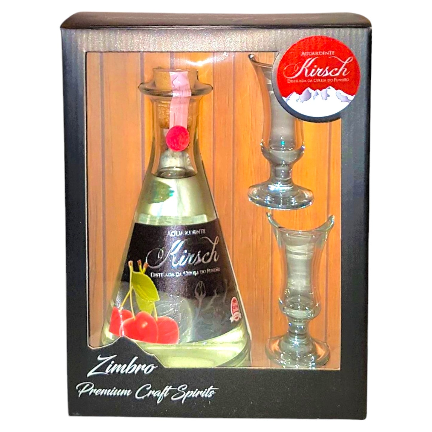 Conjunto Premium com 2 Copos |  Aguardente Kirsch Cereja do Fundão