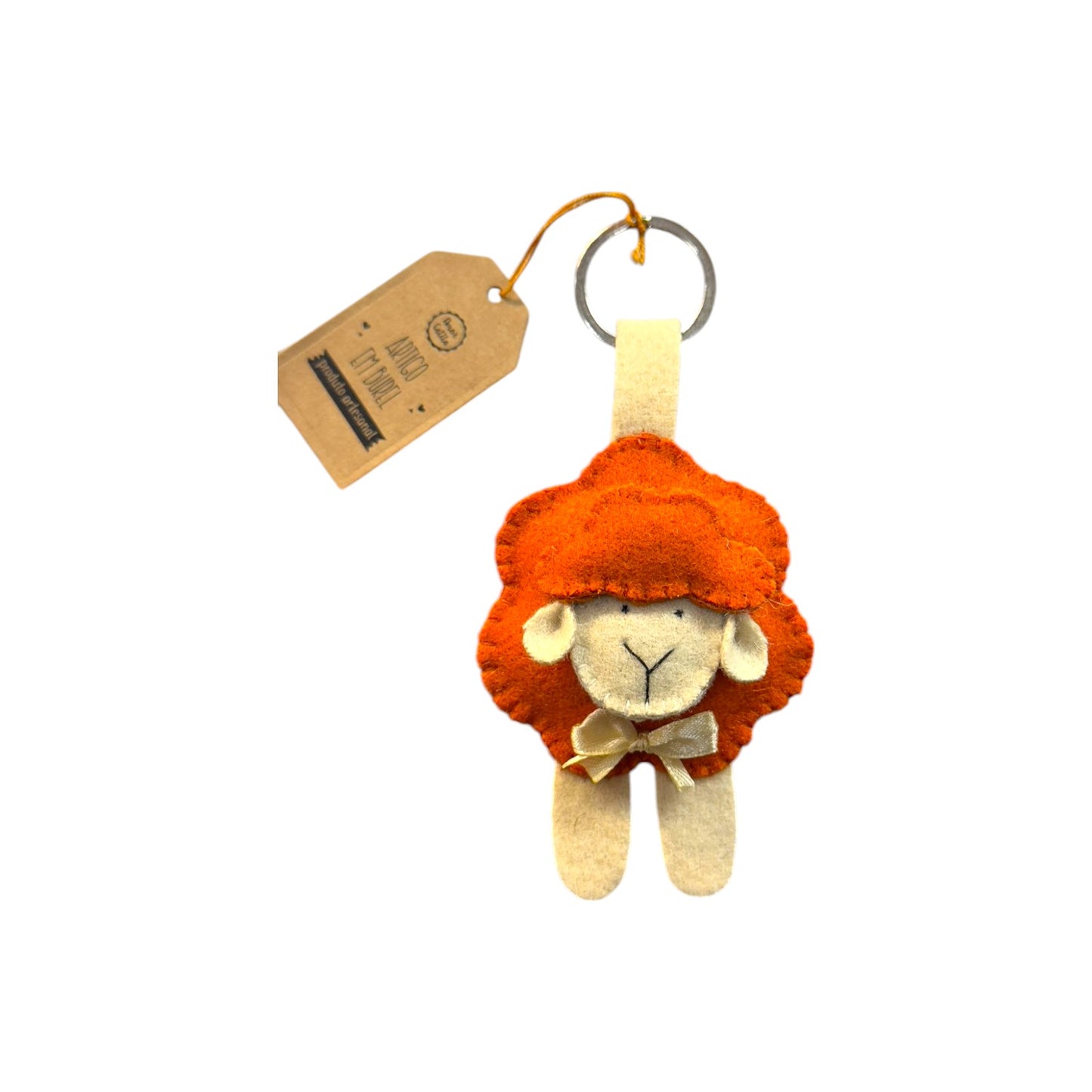 Porta Chave Ovelha em Burel (vermelho)