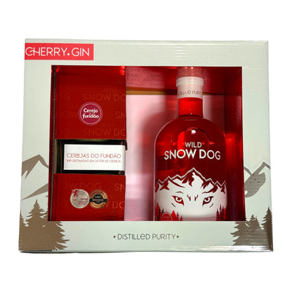 Wild Snow Dog Cherry Gin com Frasco de Cerejas